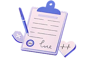 Dokument mit Stift und Herzsymbol