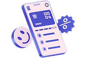 Smartphone mit Bewertung und Rabatt