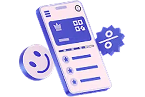 Smartphone mit Bewertung und Rabatt