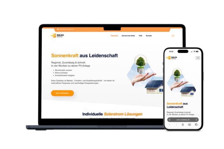 Website von Solex Solarbau