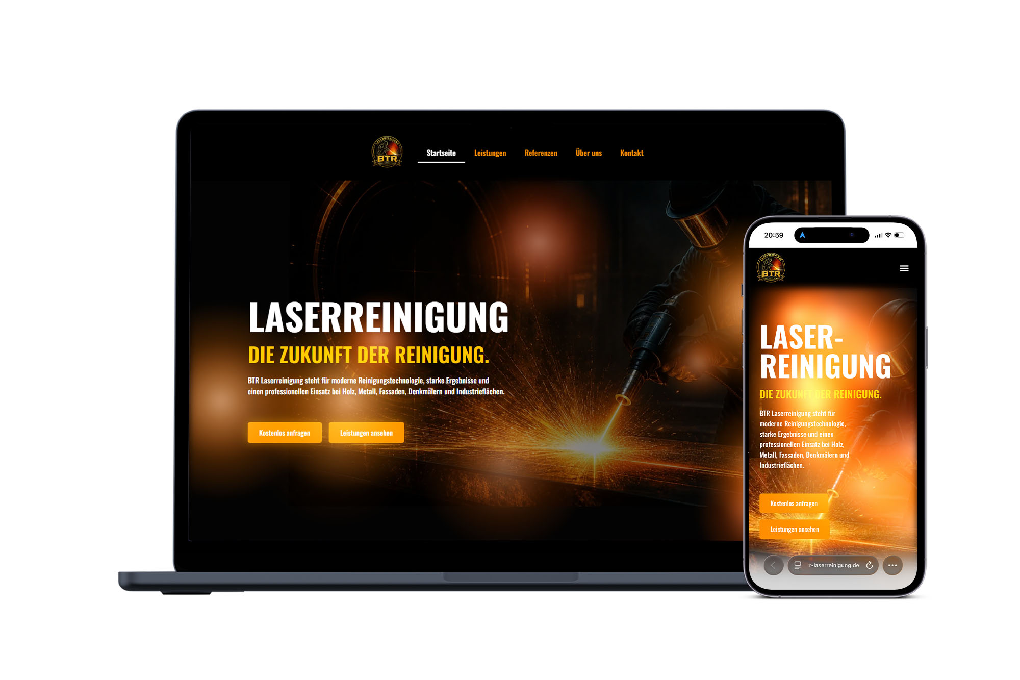 Moderne Laserreinigung auf Geräten