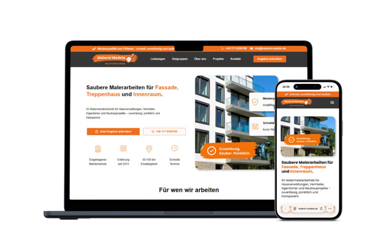 Website von Malerei Medele