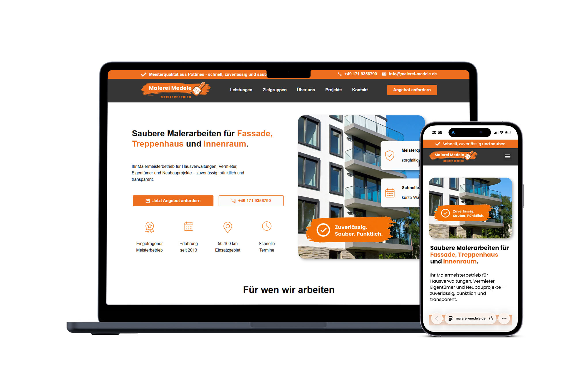 Webseite für Malerarbeiten und Dienstleistungen