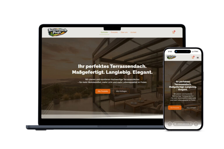 Website von Terrassendach Profi