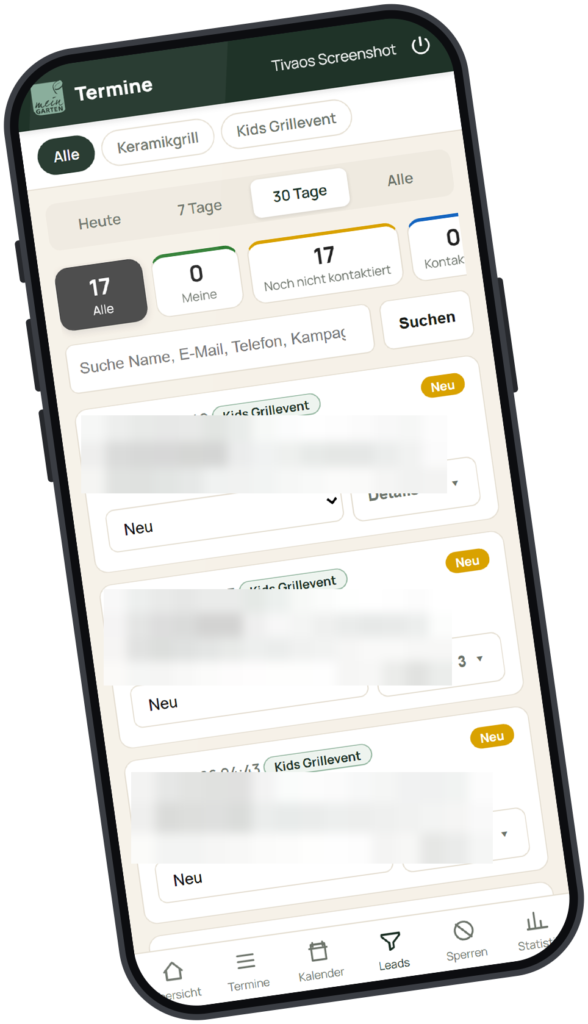 Lead-App fuer mein Garten, entwickelt von Tivaos