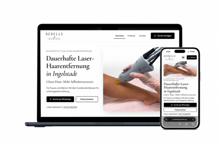 Website von Bebelle Hairfree